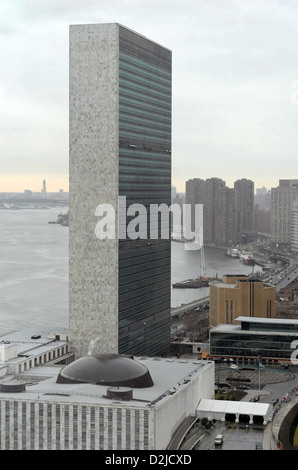 New York City, USA, die Vereinten Nationen Gebäude am East River Stockfoto