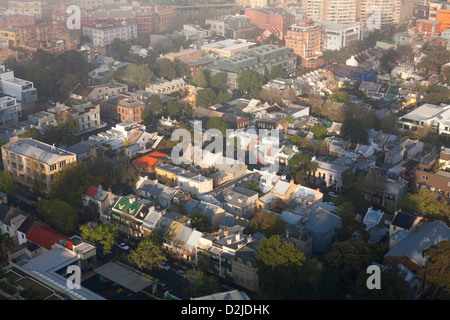 Erhöhten Luftaufnahme des historischen Terrasse befindet sich im innerstädtischen Stadtteil Darlinghurst Sydney Australia Stockfoto