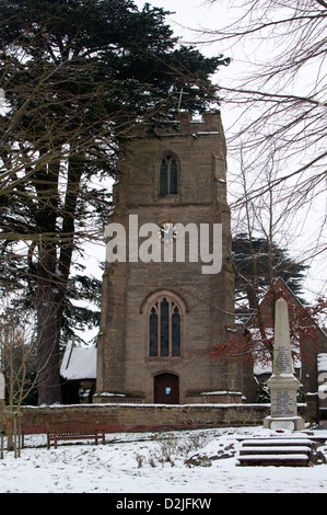 St.-Margarethen Kirche im Winter, Whitnash, Warwickshire, UK Stockfoto