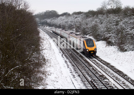 Arriva Cross Country Voyager Zug im winter Stockfoto