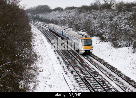 Chiltern Railways Zug im winter Stockfoto