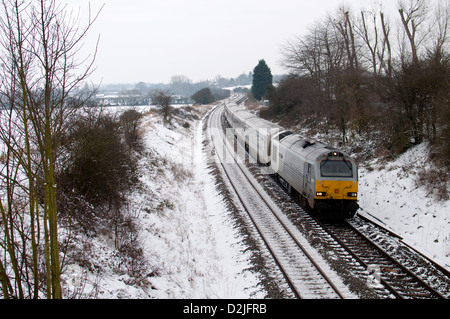 Chiltern Railways Mainline Train im winter Stockfoto