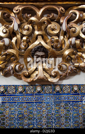 Innenraum der Capilla Del Rosario in Santo Domingo de Guzmán Kirche in Stadt Puebla in Mexiko Stockfoto