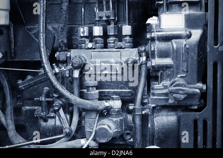 Maschinen-Details. Diesel-Motor Stockfoto