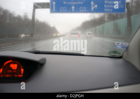 Fahren auf der Autobahn A1 Stockfoto