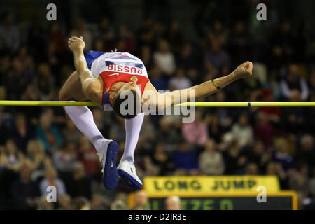 Glasgow, Vereinigtes Königreich. 26. Januar 2013. Aleksey Dmitrik Russland 26.01.2013 britischen Leichtathletik Glasgow International Match Emirates Arena Gewinner Hochsprung Credit: ALAN OLIVER / Alamy Live News Stockfoto