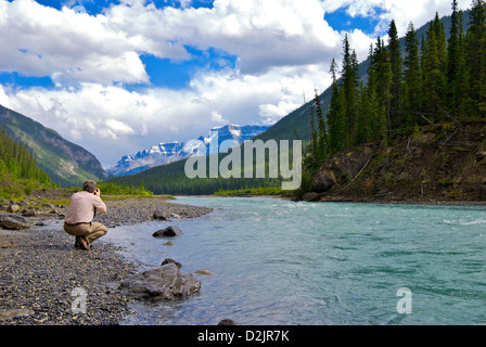 Fotografen im Banff National Park, AB, Canada Stockfoto