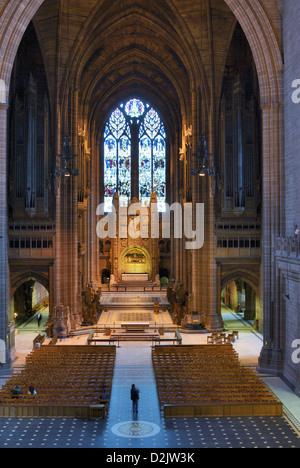 Innere der anglikanischen Kathedrale von Liverpool. Stockfoto