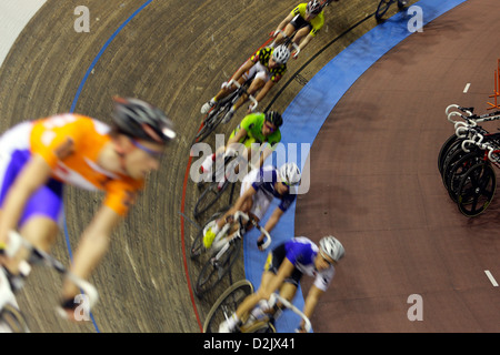 Berlin, Deutschland, der 99. Radfahrer Sechstagerennen im Velodrom Stockfoto