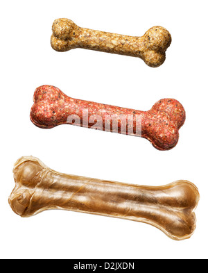Knochen für Hunde. Isoliert auf weiss. Stockfoto