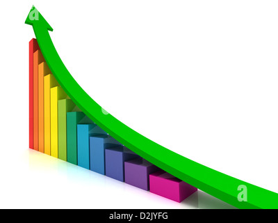 3D Wachstum Diagramm Stockfoto