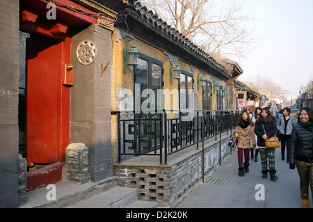 Nennen Sie Wudaoying Hutong, manche es die nächste Nanluoguxiang Gasse in Peking, China. 26. Januar 2013 Stockfoto