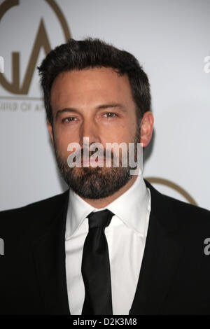 US-Schauspieler, Regisseur und Produzent Ben Affleck kommt bei den 24. annual Hersteller Guild Awards im Hotel Beverly Hills in Beverly Hills, USA, 26. Januar 2013. Foto: Hubert Boesl/Dpa/Alamy Live News/Alamy Live News Stockfoto