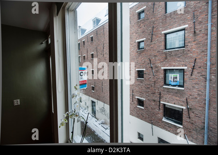 Das Jordaan-Viertel in Amsterdam ist sehr trendy und künstlerischen Bereich geworden, wo auch viele Expats leben wählen Stockfoto