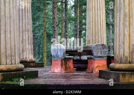 Nachleuchten Vista Mausoleum von John McMillin Familie, Roche Harbor, San Juan Island, Washington Stockfoto