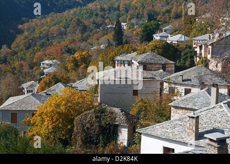 Griechischen Berg Dorf Pinakates (Halbinsel Pilion, Thessalien, Griechenland) Stockfoto