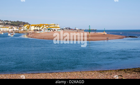 Blick über die Mündung des Flusses Teign bei Shaldon Devon England UK Stockfoto