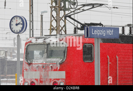 Leipzig, Deutschland, am regionalen Leipzig Hauptbahnhof Stockfoto
