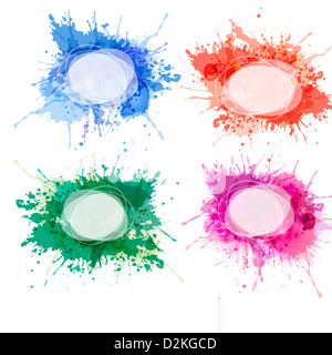 Sammlung von bunten Aquarell abstrakt. Vektor. Stockfoto