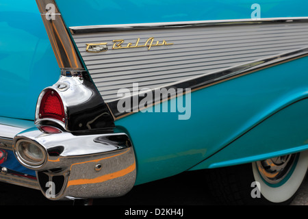 Der Schweif eines Automobils 1957 Chevrolet Bel Air Stockfoto