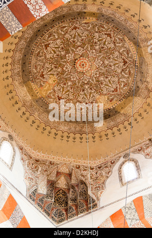 Detail der Malerei auf Kuppel, Eski Cami, alte Moschee Edirne, Türkei Stockfoto