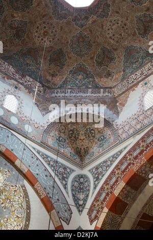 Detail der Malerei auf Kuppel, Eski Cami, alte Moschee Edirne, Türkei Stockfoto