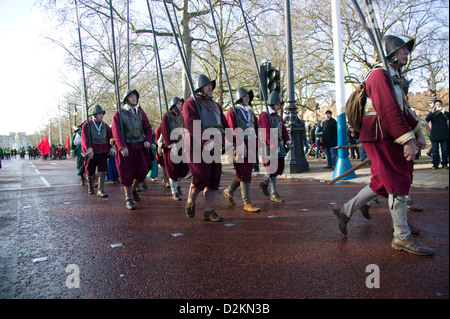 Das jährliche gedenken König der Armee des Martyriums von König Charles I am 30. Januar 1649 Stockfoto