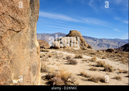 Die Alabama Hills in der Nähe von Lone Pine, Kalifornien, Schauplatz von vielen Westernfilmen Stockfoto