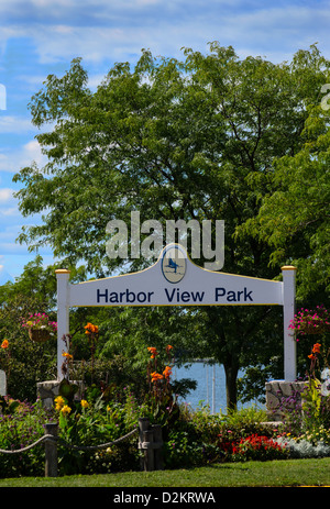 Harbor View Park im Door County Stadt von Egg Harbor, Wisconsin Stockfoto