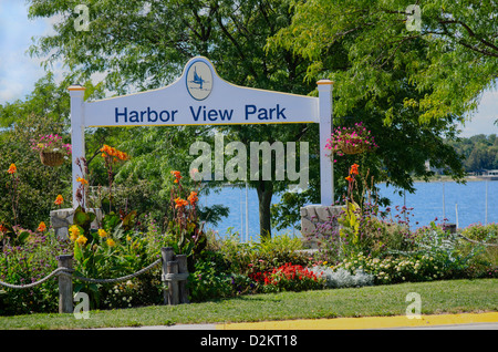 Harbor View Park im Door County Stadt von Egg Harbor, Wisconsin Stockfoto