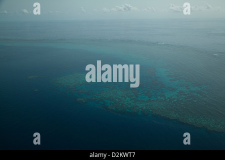 Antenne mit Blick auf die marine Korallen Systeme des Meeres am Great Barrier Reef, Australien Stockfoto