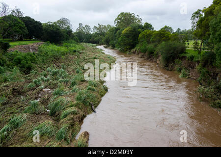 Brisbane, Australien. 28. Januar 2013. Fotos von Brisbane City in der Nachmahd des tropischen Ex-Zyklon Oswald Januar 2013.  JONATHAN AYRES / Alamy Live News Stockfoto