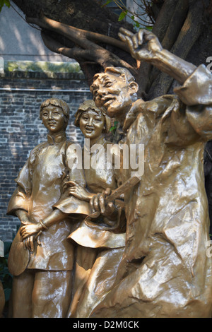 Statuen am Chen Clan Akademie, Guangzhou, Guangdong, China Stockfoto