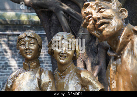 Statuen am Chen Clan Akademie, Guangzhou, Guangdong, China Stockfoto