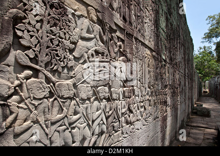 Bass-entlastet. Bayon Tempel. Angkor. Kambodscha Stockfoto