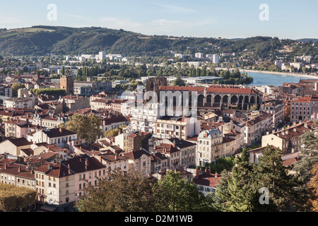 Luftaufnahme der Stadt Vienne, Frankreich Stockfoto