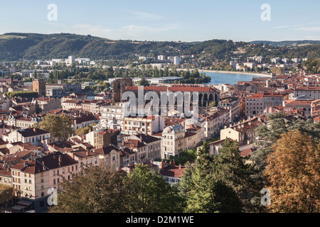 Luftaufnahme der Stadt Vienne, Frankreich Stockfoto