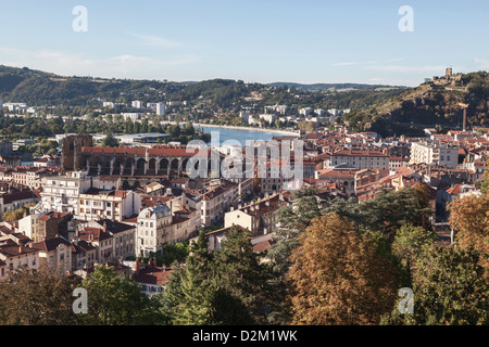 Luftaufnahme der Stadt Vienne, Frankreich Stockfoto