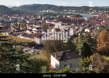 Luftaufnahme der Stadt Vienne, Frankreich Stockfoto