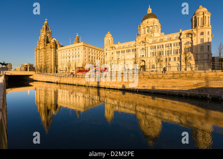 Liver Building, Cunard und Port Authority, Liverpool, England Stockfoto