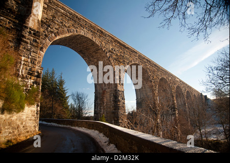 Der jetzt stillgelegten Divie Viadukt auf die alten Forres, Grantown und Aviemore Nebenstrecke.  SCO 8914. Stockfoto