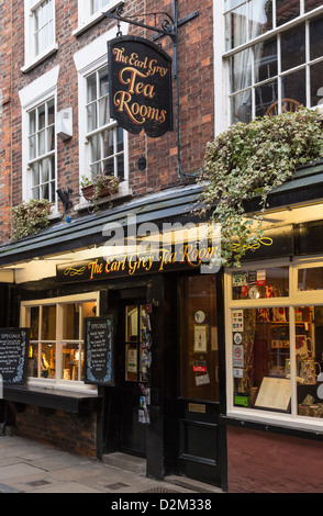 Der Earl Grey Tee Zimmer, den Shambles, York, England Stockfoto