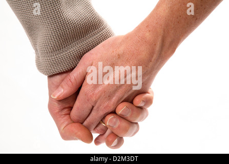 Älteres Paar Hand in Hand. Stockfoto