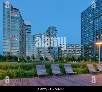 Long Island Luxus-Eigentumswohnungen "The View" Gantry Plaza State Park in Long Island, NYC Stockfoto