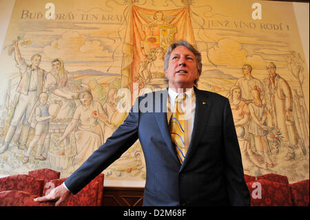 Legendäre Hochspringer, Erfinder der Flop und Olympiasieger von 1968 ist Richard Fosbury in Hustopece (ca. 206 km Süd-östlich von Prag) Tschechien, 25. Januar 2013 gesehen. (Foto/Vaclav Salek CTK) Stockfoto