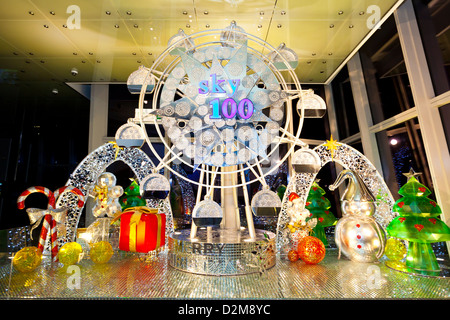 Riesenrad in Weihnachten, Hong Kong. Stockfoto