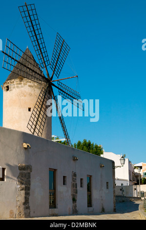 Windmühle, Santa Catalina Viertel, Palma, Mallorca, Balearen, Spanien Stockfoto