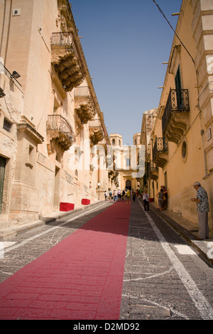 Ansicht des Palazzo Nicolaci, Noto, Sizilien Stockfoto