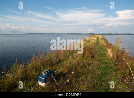 Fanggeräte an Mole am See Konnevesi Finnland Stockfoto