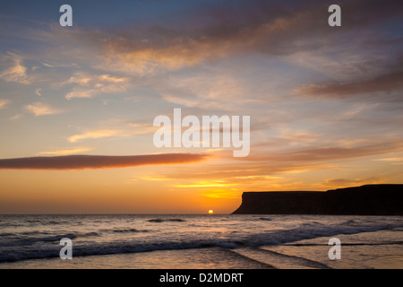 September Sonnenaufgang, Saltburn am Meer, Cleveland Stockfoto